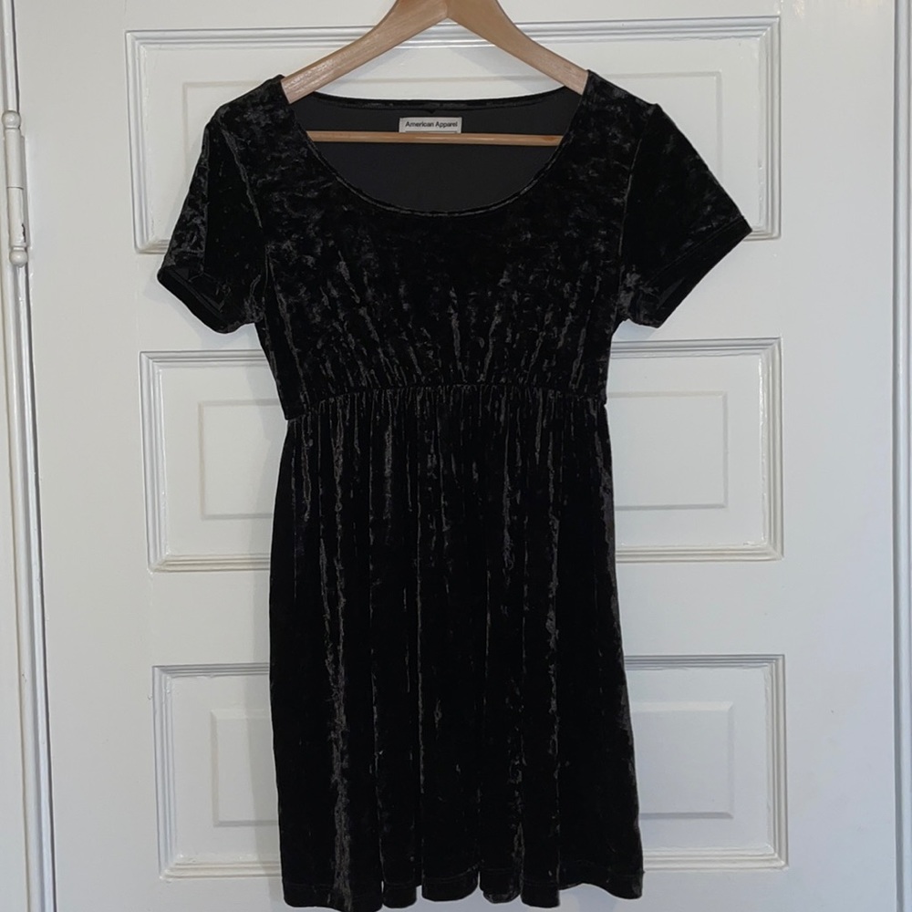 American Apparel Black Velvet Dress